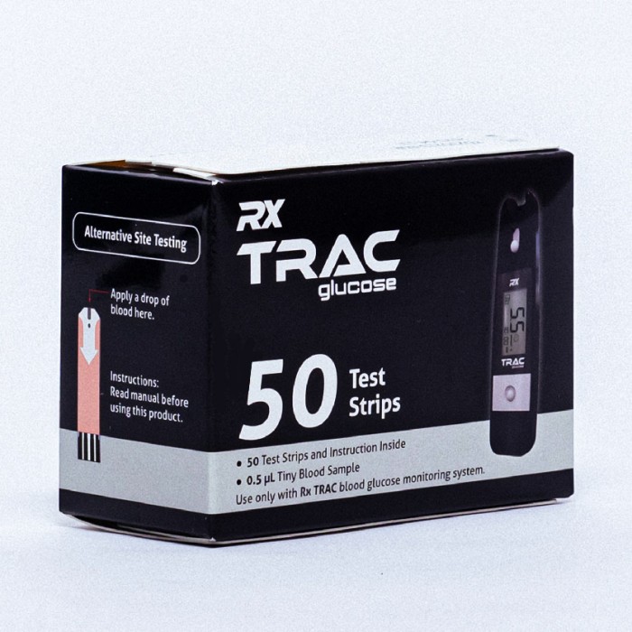 Rx Trac Glucose Test Strip 50's Glucometer Blood Test Strip Kencing Manis Test Strip