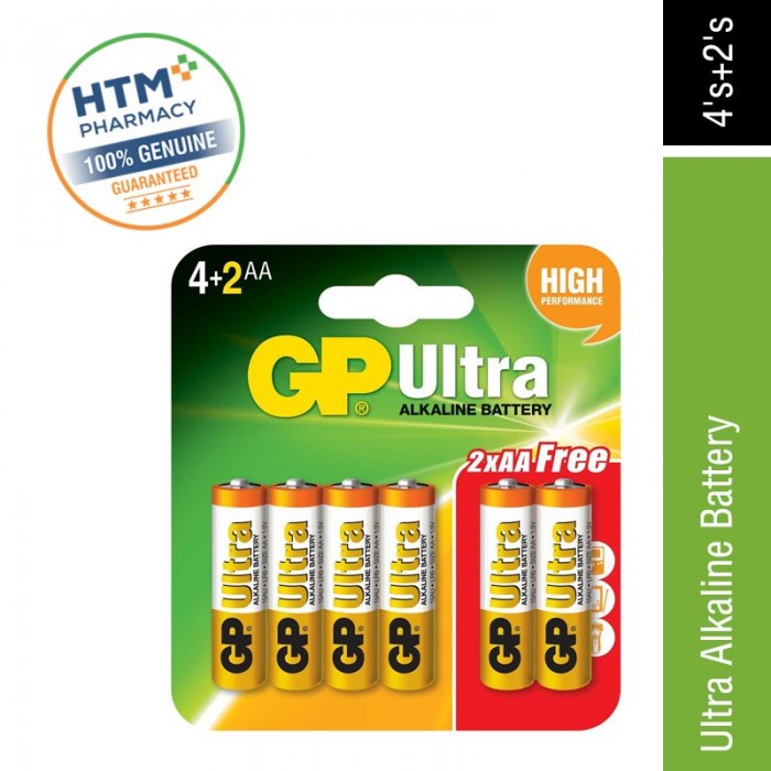 Gp Battery Ultra Alkaline Battery AA 4's+2's