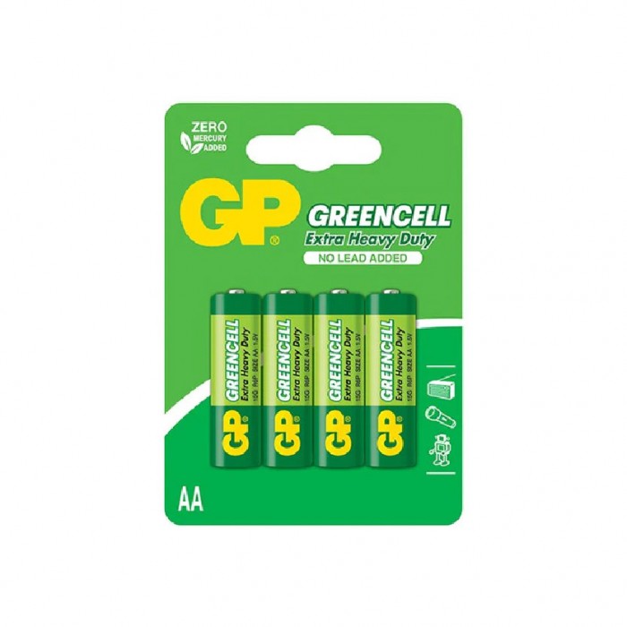 GP BATTERY Greencell Extra Heavy Duty AA 4's