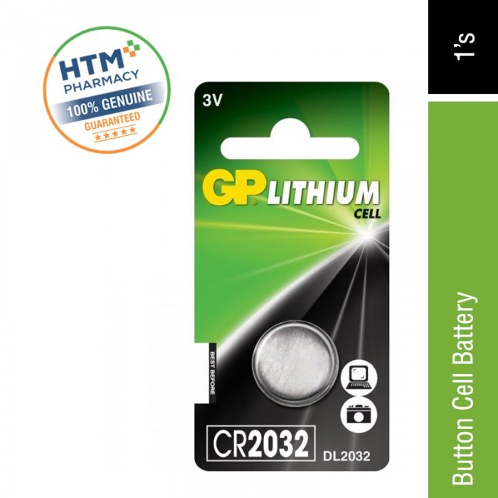 GP BATTERY CR2032 LITHIUM CELL 3V 1'S