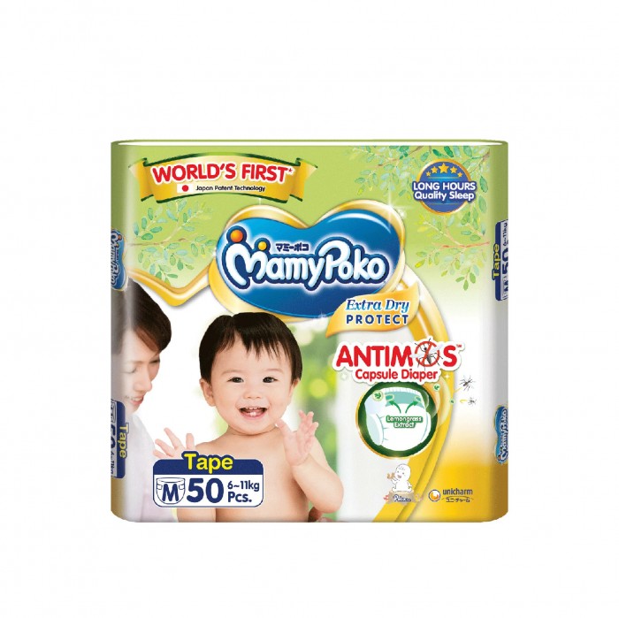 Mamypoko Extra Dry Protect Anti mosquito Pampers baby with lemongrass extract M50