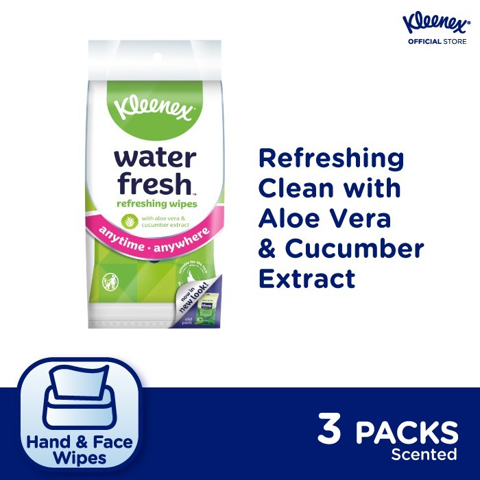 KLEENEX WATER FRESH REFRESHING WIPES 10'S X 3