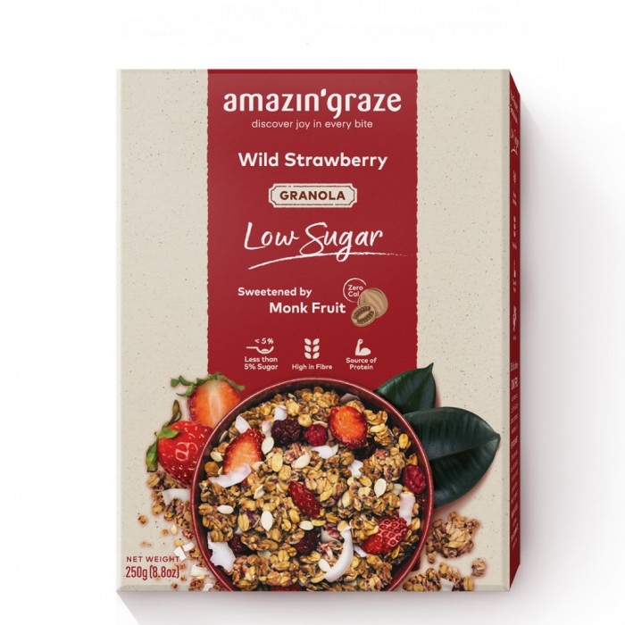 Amazin' Graze Granola 250G - Strawberry (Low Sugar)