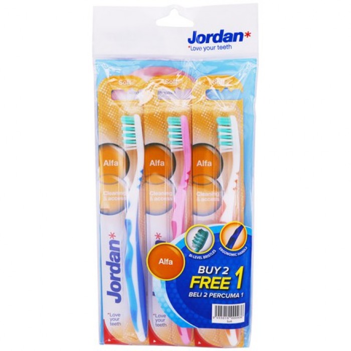 JORDAN ALFA TOOTHBRUSH BUY 2 FREE 1 - MEDIUM