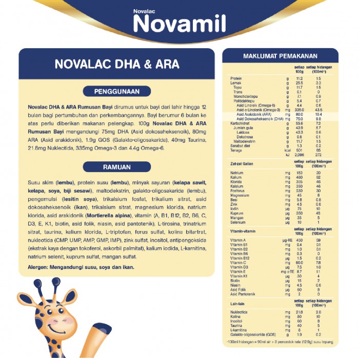 Novalac Dha & Ara 800G 0-12 Bulan