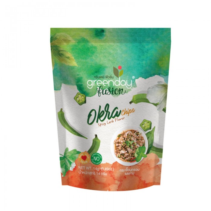 Greenday Snack 14g - Okra Chips Larb