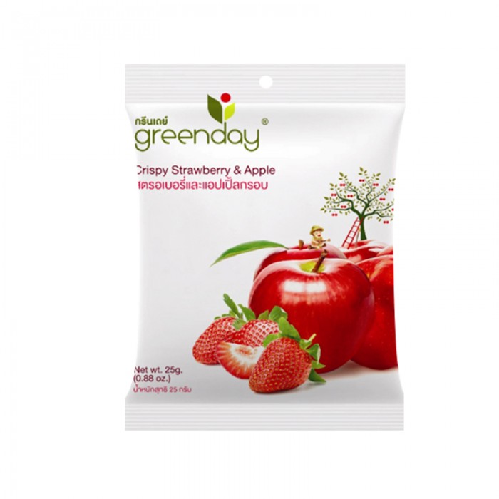 Greenday Snack 25g - Crispy Strawberry & Apple