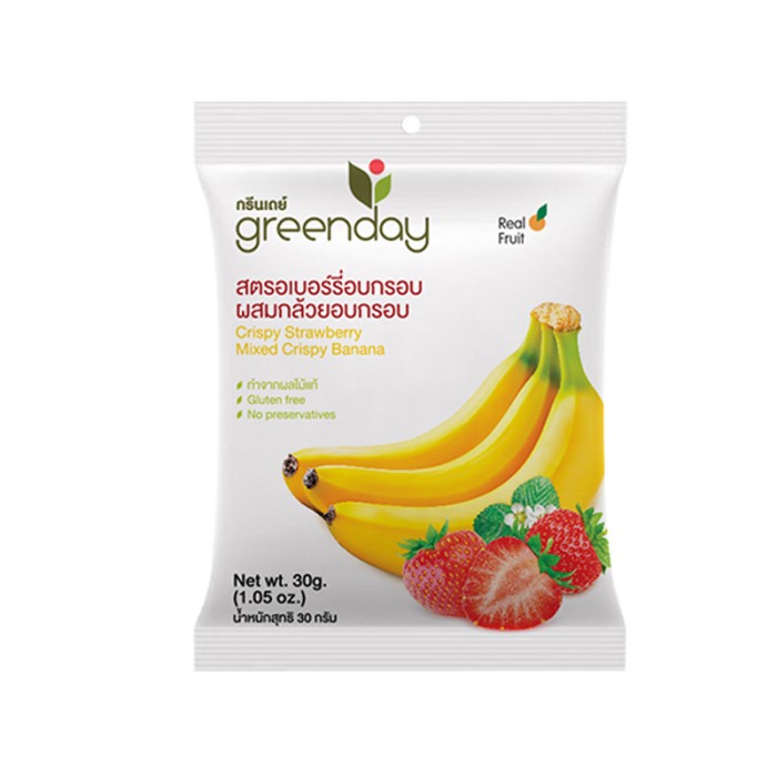 Greenday Snack 30g - Crispy Strawberry Mixed Crispy Banana