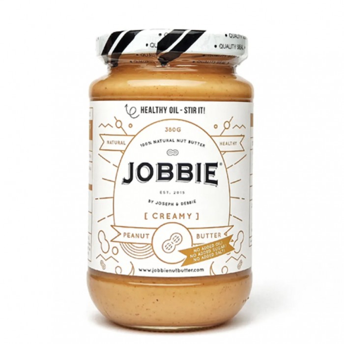 Jobbie Jam Creamy Pure Peanut Butter 380g