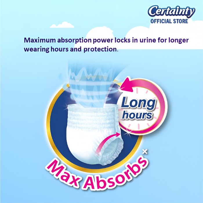 CERTAINTY Maxpants Adult Diapers 10's Size - M, Adult Diapers Pants / Pampers Dewasa / 成人 尿裤