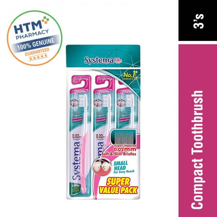 SYSTEMA COMPACT TOOTHBRUSH MEDIUM SOFT 3'S