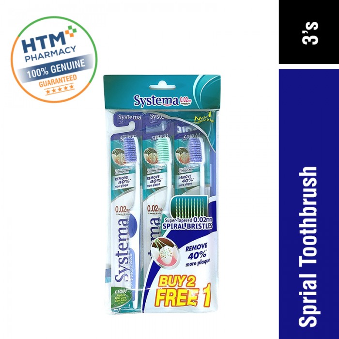 Systema Spiral Toothbrush Medium Soft 3's