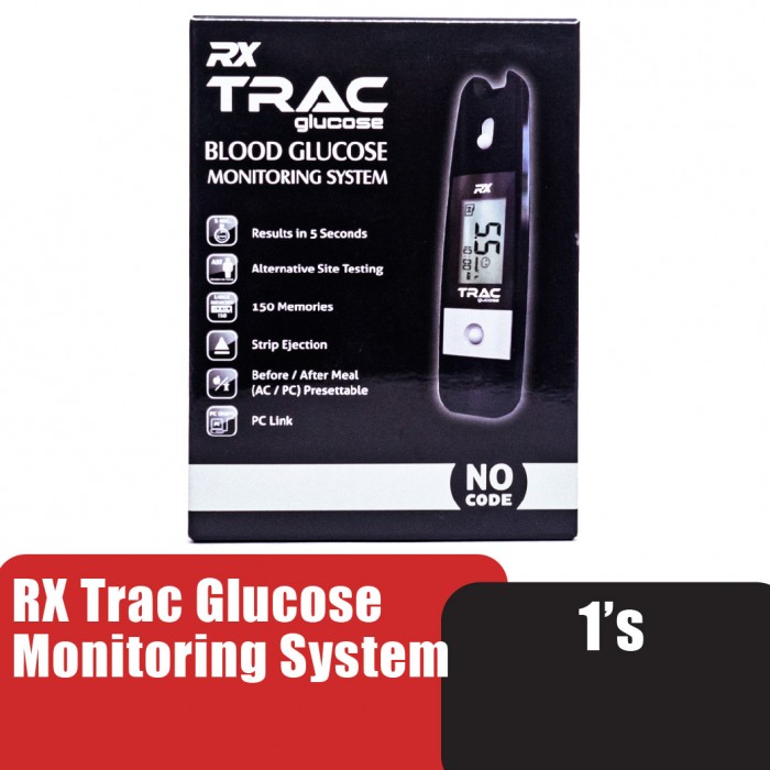 Rx Trac Blood Glucose Monitor Blood Sugar Test Glucometer Mesin Cek Kencing Manis 血糖计