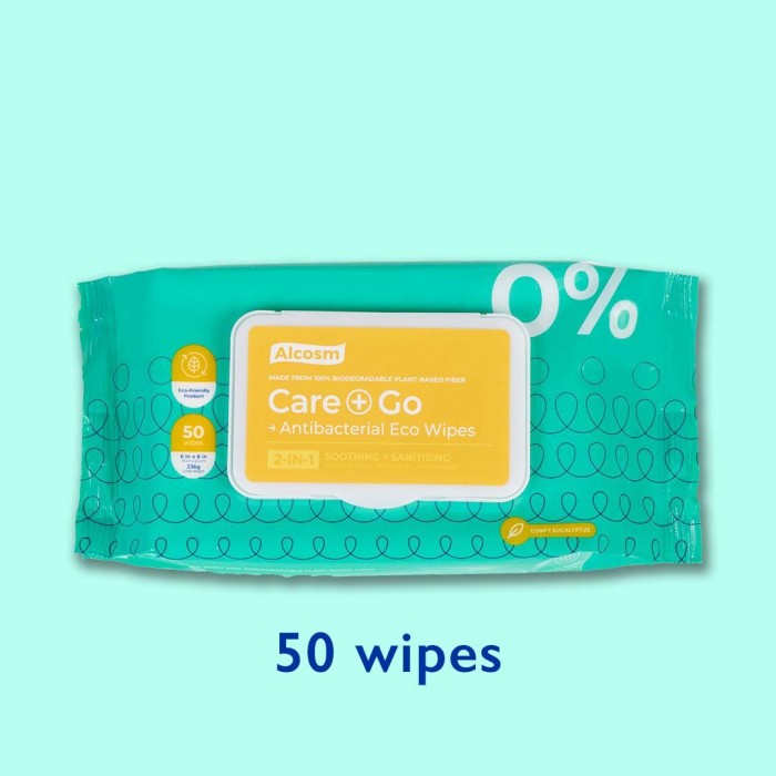 Alcosm Antibacterial Eco Wipes 50's