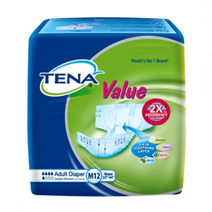 Tena Value Adult Diaper M 12'S + 1'S