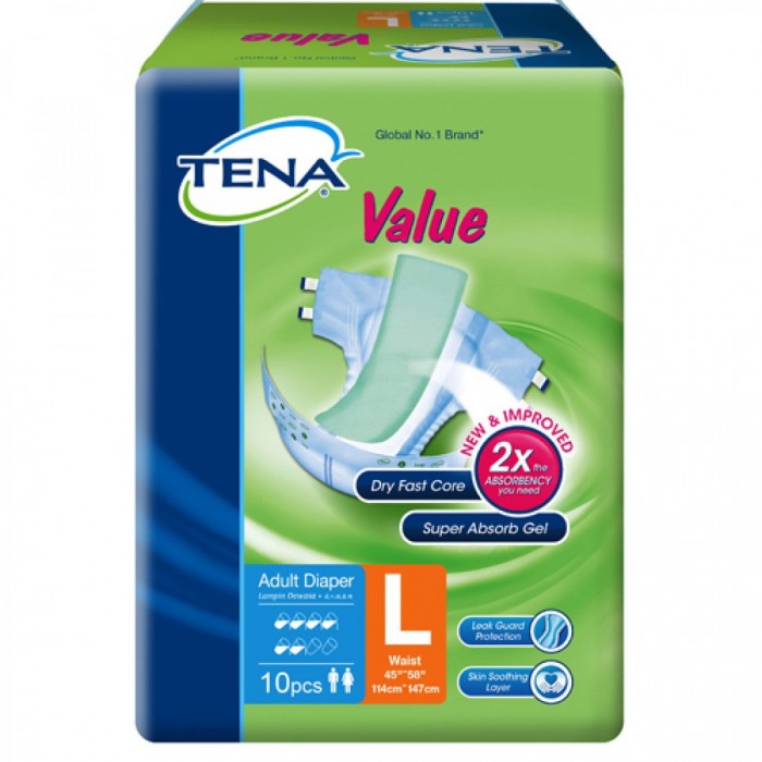 Tena Value Adult Diaper L 10'S + 1'S