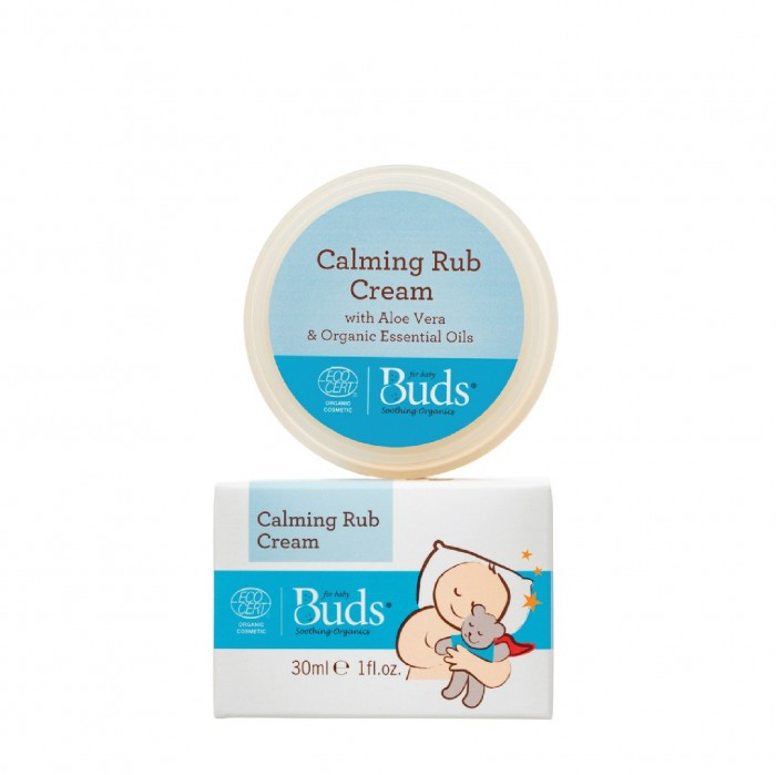 Buds Soothing Oragnics Peppermint & Ginger Calming Rub Cream 30ml with aloe vera (Suitable for Newborn)