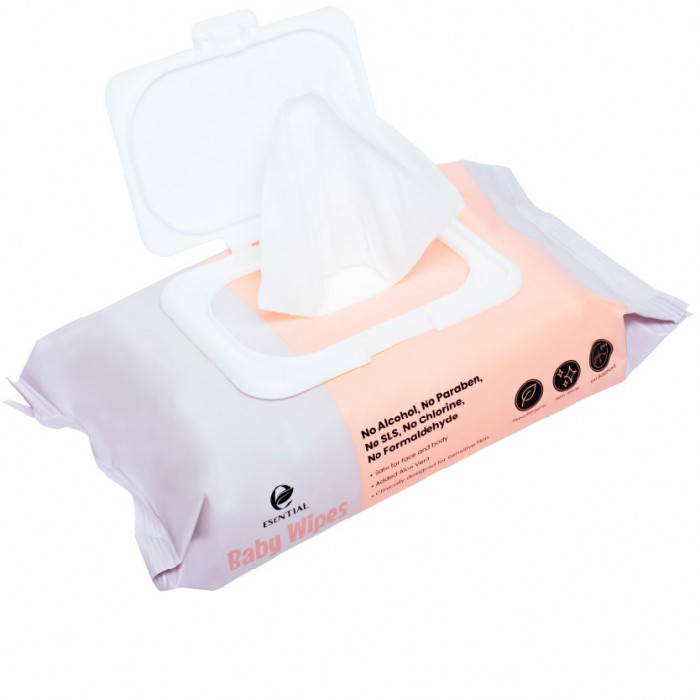 ESENTIAL Non Alcohol Baby Wipes 80's with natural Aloe Vera tisu basah for sensitive skin 宝宝濕紙巾