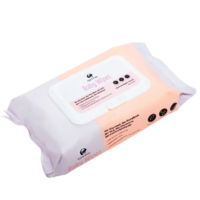 ESENTIAL Non Alcohol Baby Wipes 80's with natural Aloe Vera tisu basah for sensitive skin 宝宝濕紙巾