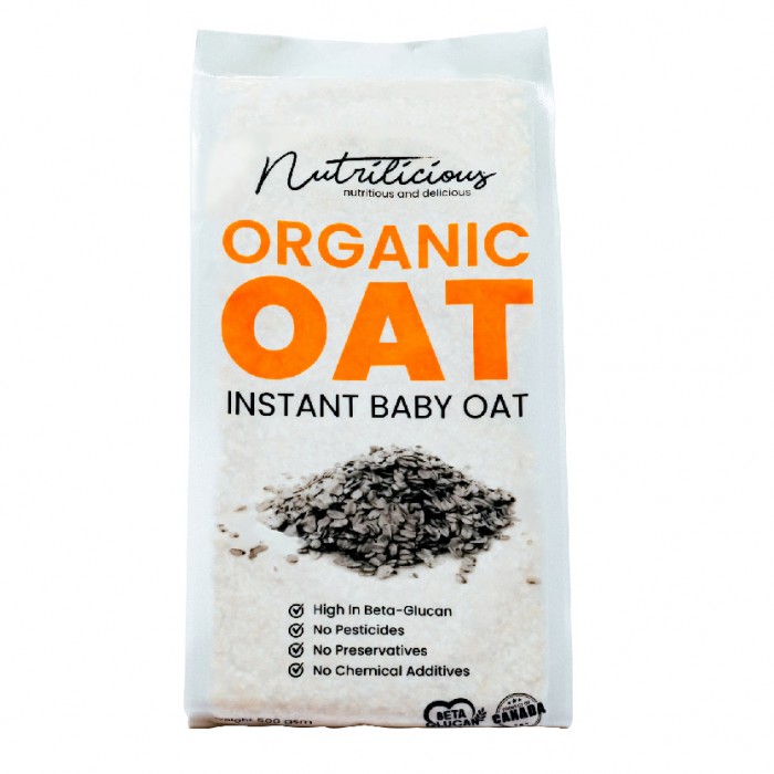 NUTRILICIOUS Instant Baby Oat Organic Baby Food 500g ( Oat Baby Oatmeal / Instant Oatmeal / 麦片 / 燕麦片 / 燕麦 )