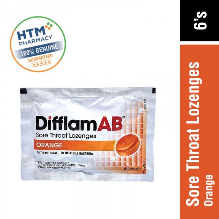 DifflamAB Sore Throat Lozenges 6's - Orange