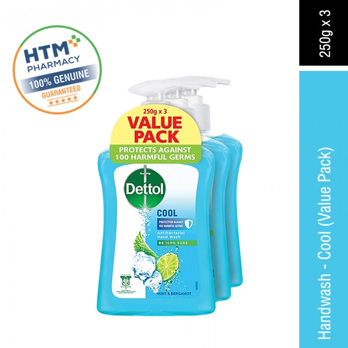 Dettol Hand Wash 250g x 3 - Cool (Value Pack)