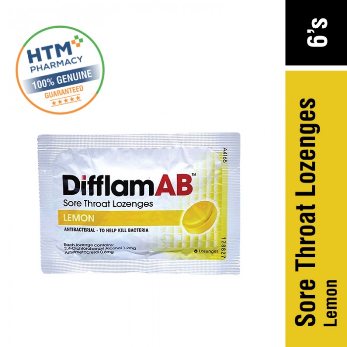 DifflamAB Sore Throat Lozenges 6's - Lemon