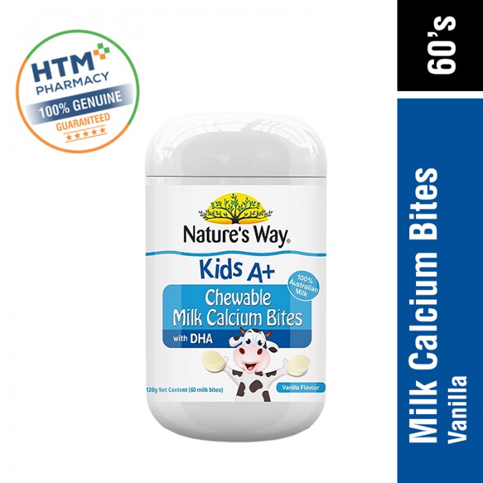 Nature's Way Kids A+ Milk Calcium Bites 60's - Vanilla