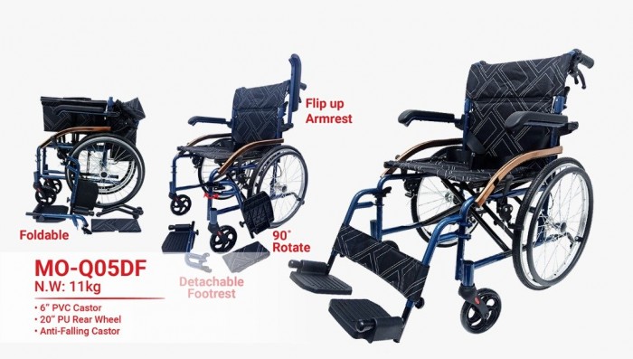 Prolife Flip Up Armrest Wheelchair 20'' Wheel 11kg (MO-Q05DF)