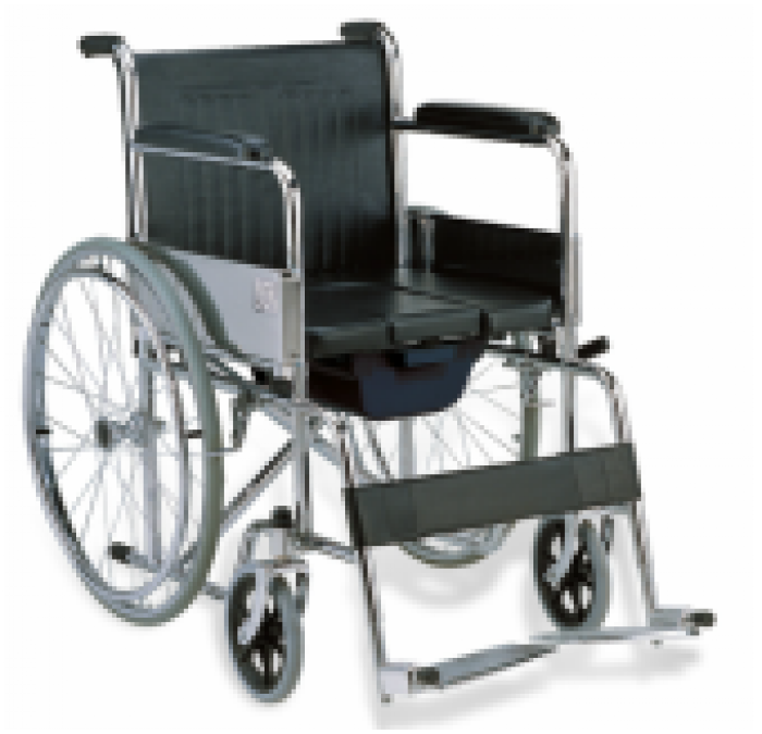 Promedictech Commode Chrome Steel Wheelchair (CC-2608)