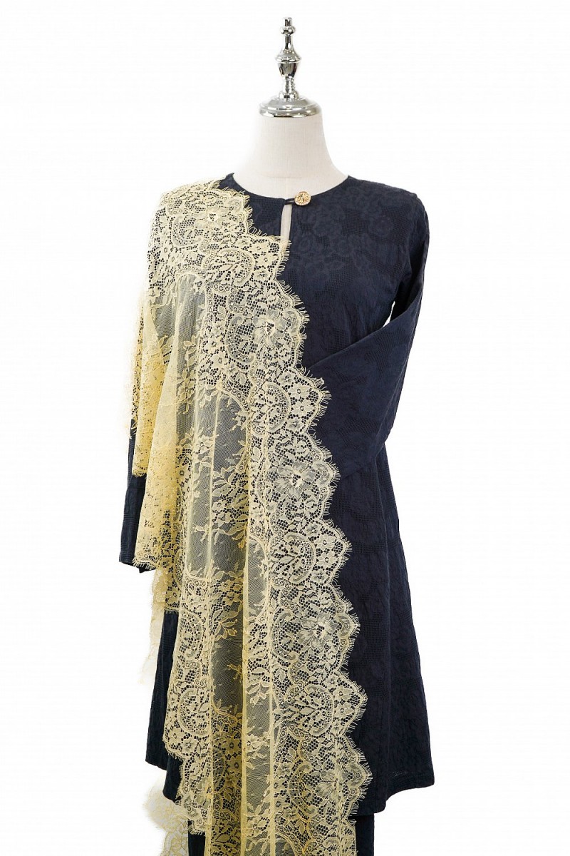 French Lace Selendang (Mustard)