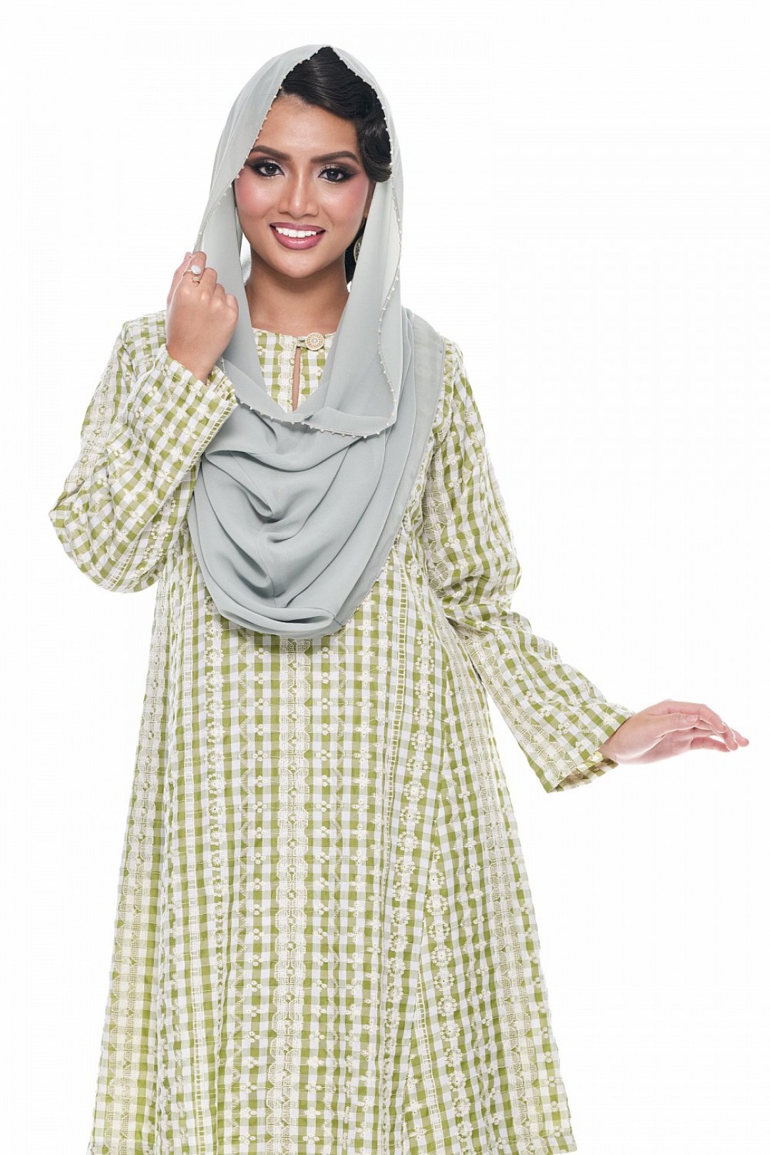 Anggun - Exclusive Instant Shawl Beaded (Sage)